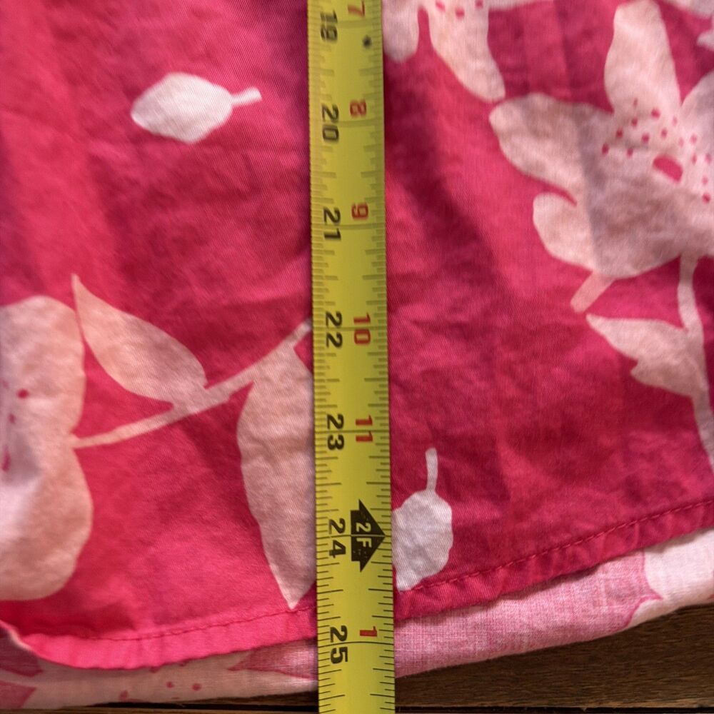 Free Assembly Pink Cotton Button Front Blouse Women's XL Coastal Bright Shirt - Picture 8 of 9